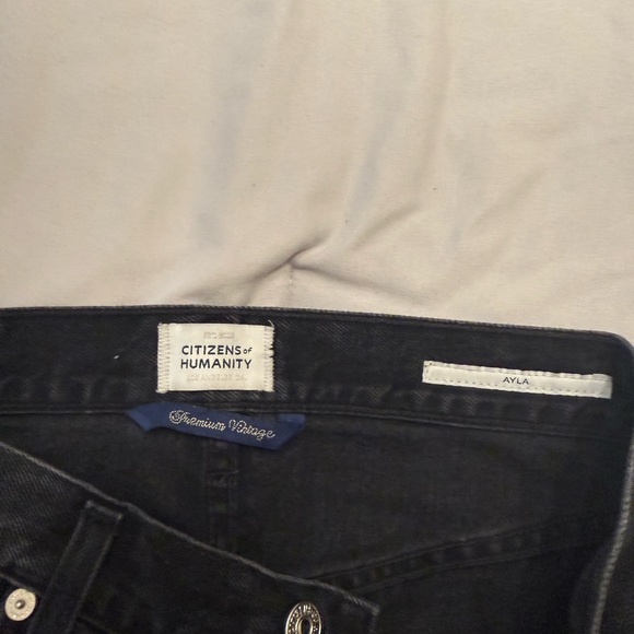 Citizens Of Humanity AYLA SIZE 25 Black Wide-Leg High-Rise Jeans - Picture 2 of 5